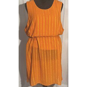 Signature Collection Orange Tunic Dress, Sleeveless, Large